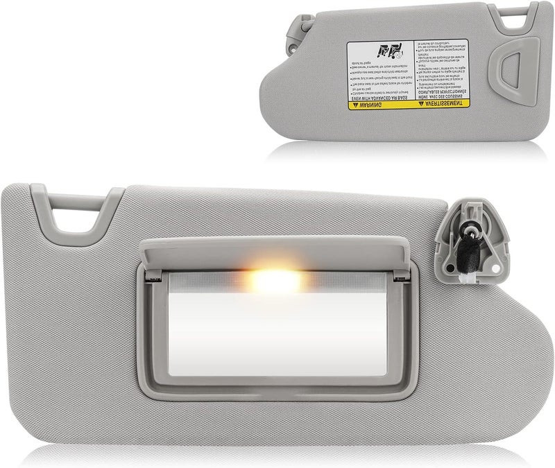 AEagle Sun Visor with Vanity Light for 2013-2018 Nissan Altima Without Sunroof, Right Passenger Side Gray Sunvisor Replacement 96400-3TA2A - Image 1